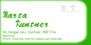 marta kuntner business card